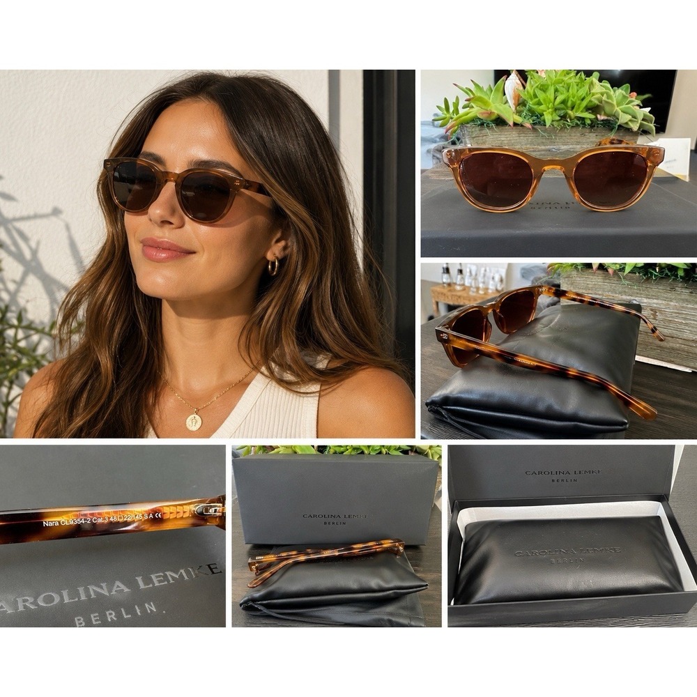 Carolina Lemke Berlin Nara CL9354-2 Cat Eye Tortoise Brown Tinted UV400